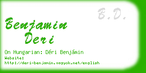 benjamin deri business card